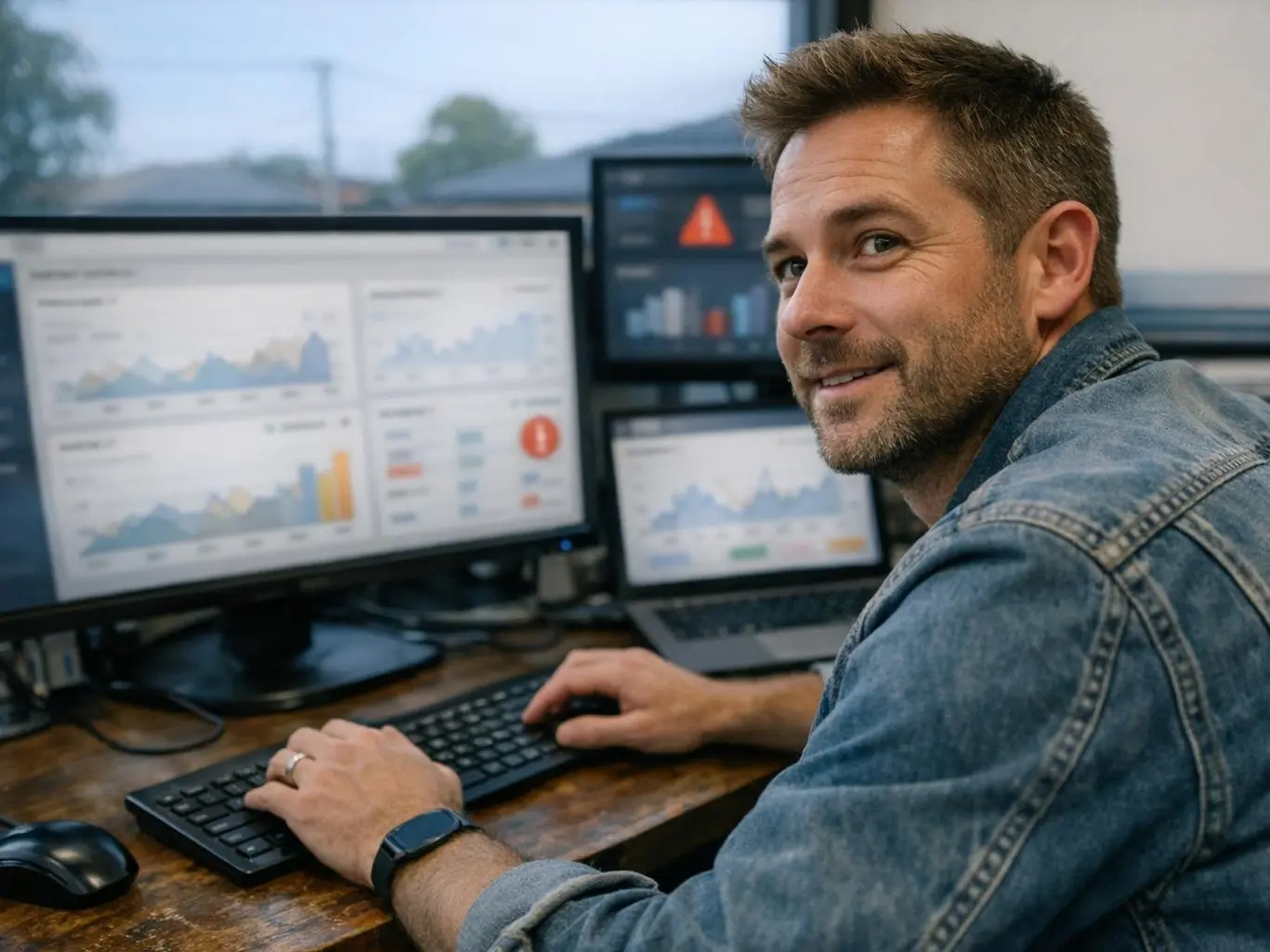 Lysterfield Shopping Centre storefront with mobile phone showing Google search results