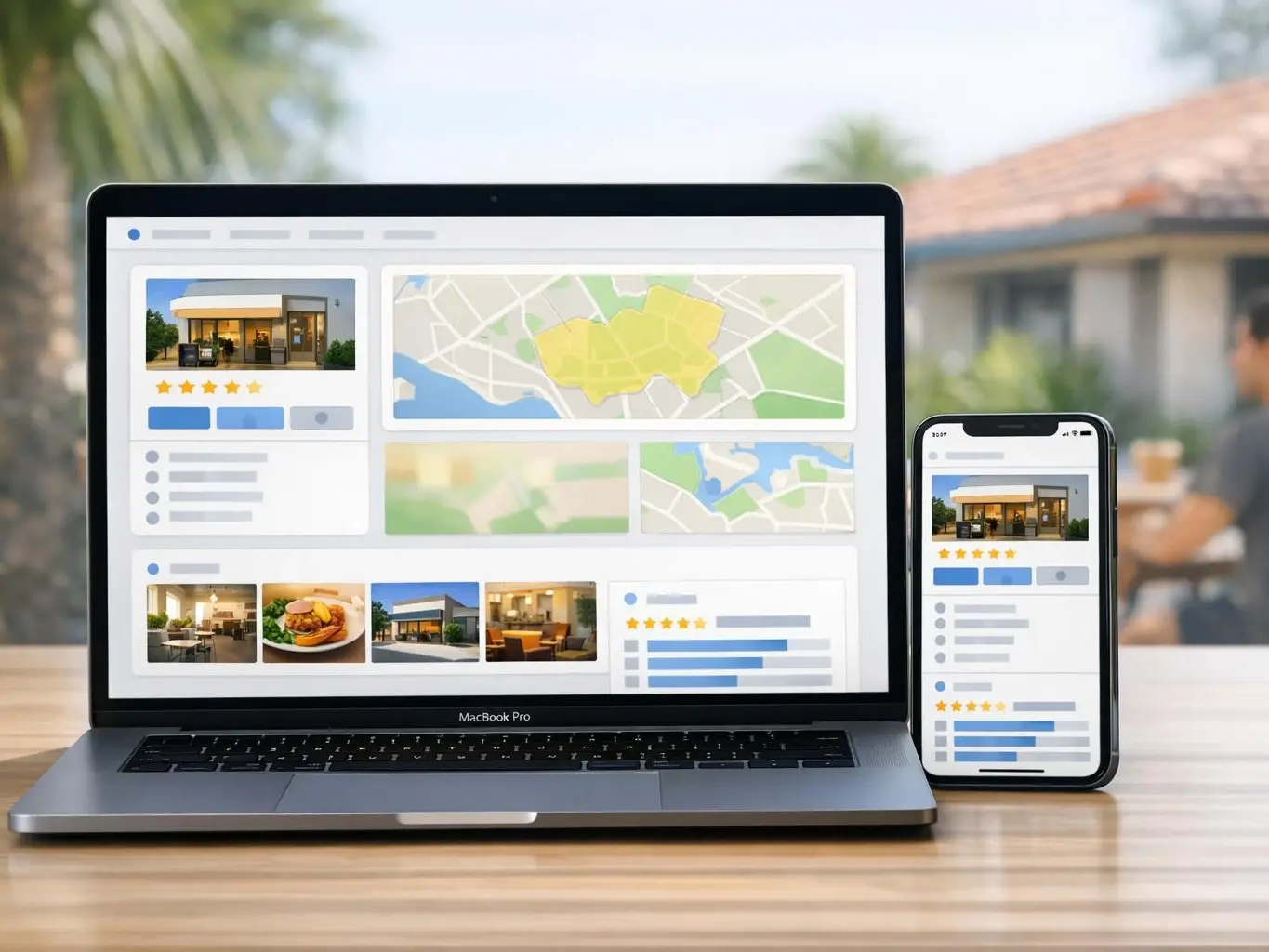 Local SEO strategy document showing Hallam neighborhood targeting map