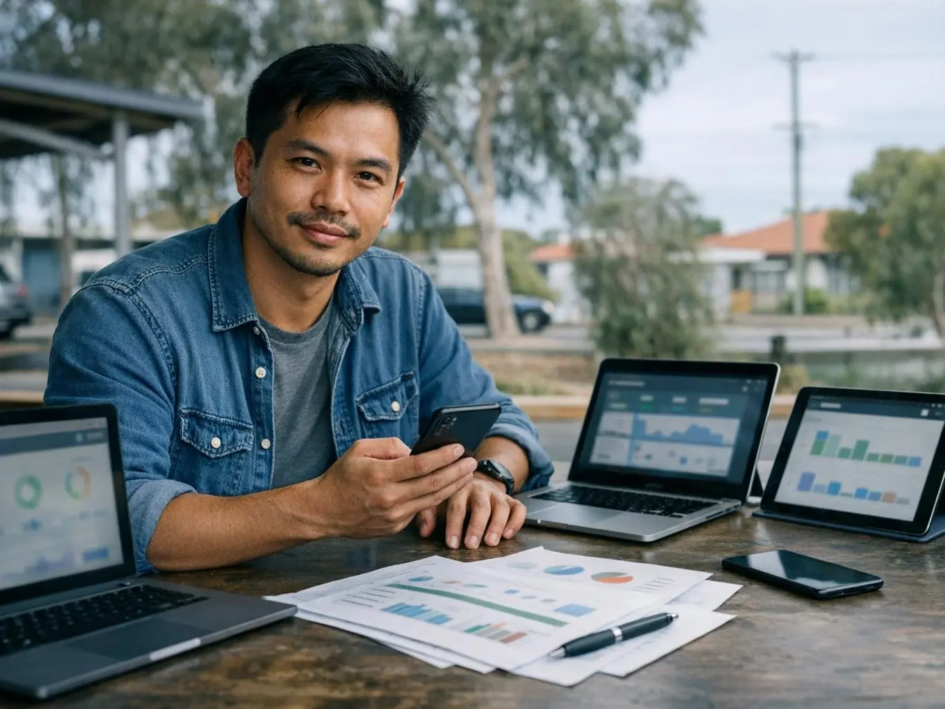 Mobile phone showing local SEO search results for Hampton Park services